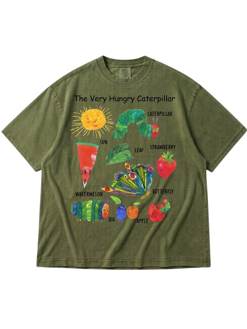 Comfort Colors Moss Graphic 'The Very Hungry Caterpillar' Short-Sleeve Tee